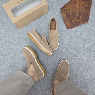 Bodrum Bej - hakiki deri  comfort loafer