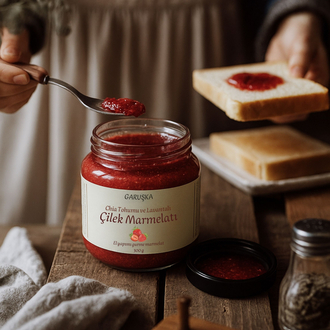 Chia Tohumlu ve Lavantalı Çilek Marmelatı