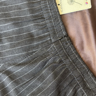 Füme Çizgili Yüksek Bel Kumaş Polyester/Viskon Yumuşacık Pantolon