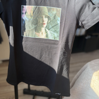 D&G Siyah Bisiklet Yaka Baskılı Tişört - Stokta 1 Adet, Beden: M