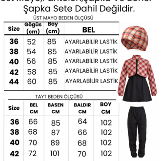 Kadın Tesettür Mayo 4'lü Set Yarım Kapama Fermuarlı.