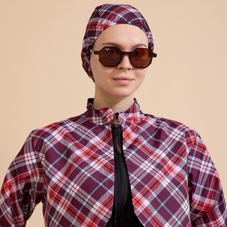 Kadın Tesettür Mayo 4'lü Set Yarım Kapama Fermuarlı.