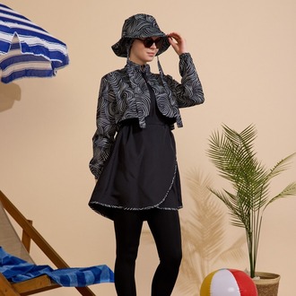 Kadın Tesettür Mayo 5'li Set Yarım Kapama Fermuarlı. 1.599,00 TL