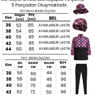 Kadın Tesettür Mayo 5'li Set Yarım Kapama Fermuarlı. 1.599,00 TL