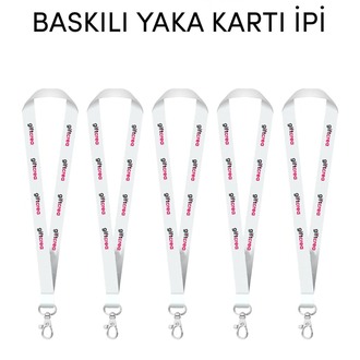 Kurumsal Firmalara Özel 5li Baskılı Yaka Kartı İpi - Özelleştirilebilir Yaka Kartı İpi
