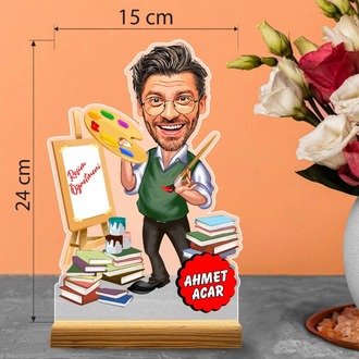 Öğretmenler Günü’ne Özel Karikatür Pleksi Seti - Özelleştirilebilir Dekoratif Pleksi