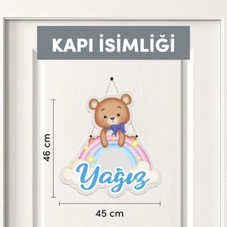 Kişiye Özel Gökkuşağı Temalı 17 Parça Yenidoğan Seti - Kapı Süsü, Masa Süsü, Magnet