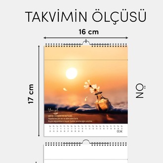Yeni Yıl Hediye Takvimi - Mottolu, ve Kartpostallı Duvar ve Masa Tipi Seçenekli Takvim