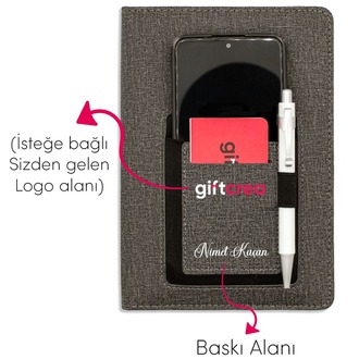 Kişiye Özel Cepli Kanguru Termo Deri Defter - Özelleştirilebilir Tarihsiz Defter