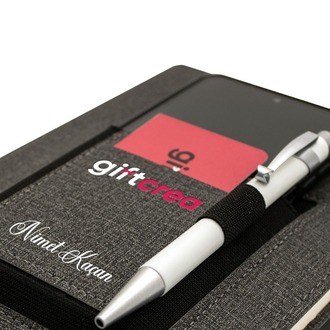 Kişiye Özel Cepli Kanguru Termo Deri Defter - Özelleştirilebilir Tarihsiz Defter
