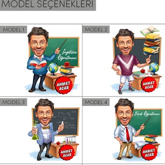 Öğretmenler Günü’ne Özel Porselen Karikatür Kupa - Özelleştirilebilir Kupa Bardak