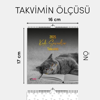 2025 Yeni Yıl Kedi Severler Takvimi - Masa ve Duvar Tipi, Hayvan Sever Takvimi