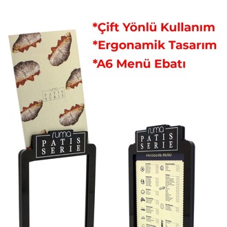 Özelleştirilebilir Çift Taraflı Pleksi Masa Üstü Menü Standı – Kurumsal Firmalara Özel