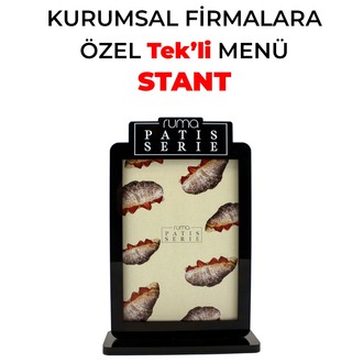 Özelleştirilebilir Çift Taraflı Pleksi Masa Üstü Menü Standı – Kurumsal Firmalara Özel