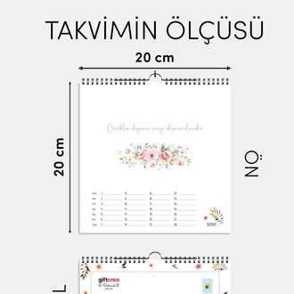2025 Yeni Yıl Takvimi Çiçek Açan Takvim - Masa ve Duvar Tipi, Tohum Zarfı Hediyeli