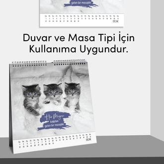 2025 Yeni Yıl Kedi Severler Takvimi - Masa ve Duvar Tipi, Hayvan Sever Takvimi
