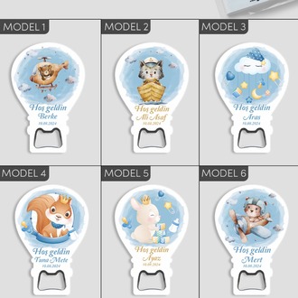 Kişiye Özel Açacaklı Balon Magnet – Sevimli Dostlar Serisi (6 Farklı Erkek Model Seçenekli)