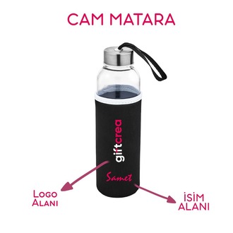 Kurumsala Özel Kılıflı Cam Matara ,Özelleştirilebilir Kılıflı Cam Matara 470 ML Borosilikat