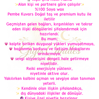 ✨KAMPANYADA ✨ İlişki Şİfa Niyeti Reiki Mumu