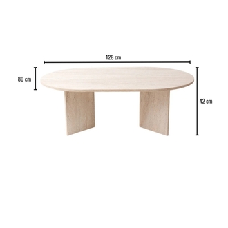 Orta sehpa Traverten oval sabit oscar model 80x130 cm