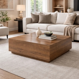 Traverten Orta Sehpa Sabit Lizbon Model 90X90