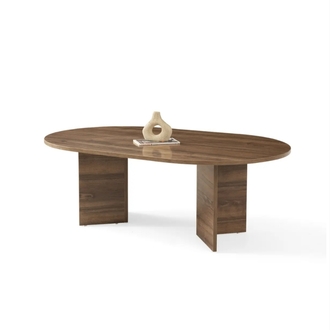 Orta sehpa ceviz oval sabit oscar model 80x130 cm