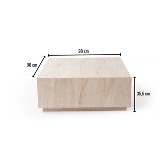 Traverten Orta Sehpa Sabit Lizbon Model 90X90