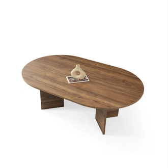 Orta sehpa ceviz oval sabit oscar model 80x130 cm