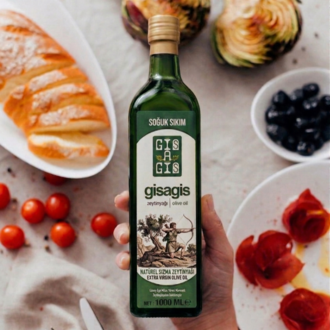 1000 ml Gisagis Zeytinyağı - 0,1 Asidite, Erken Hasat, Soğuk Sıkım