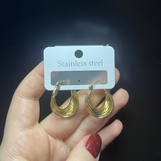 Vintage Burgu Model Gold Çelik Küpe