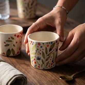 Renkli Bahçe – Stoneware Bardak