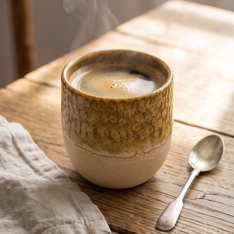 Amber Dokulu Stoneware Bardak – 2'li Set