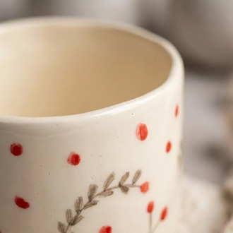 El Boyaması Stoneware Kulpsuz Bardak – 150 ml