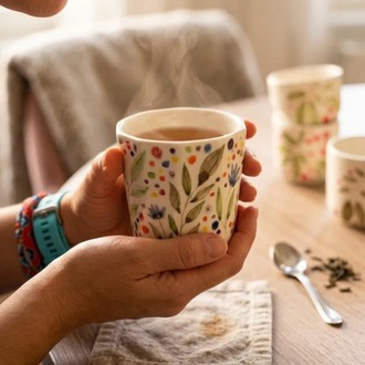 Renkli Bahçe – Stoneware Bardak