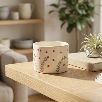 El Boyaması Stoneware Kulpsuz Bardak – 150 ml
