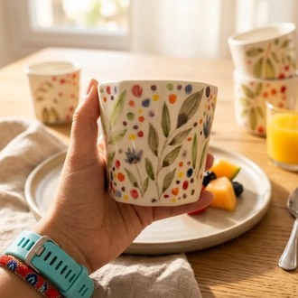 Renkli Bahçe – Stoneware Bardak