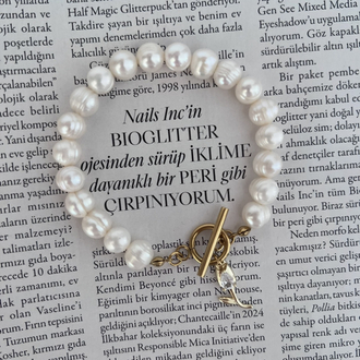 Taşlı Lale T Kilit İnci Bileklik