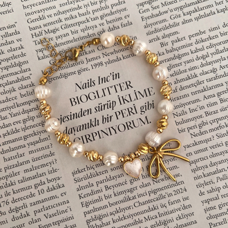 Ribbon Pearl İnci Bileklik 