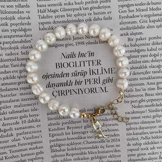 Taşlı Lale İnci Bileklik
