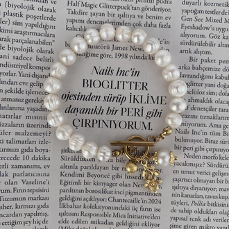 İnci Charmlı Salkım Çiçek İnci Bileklik