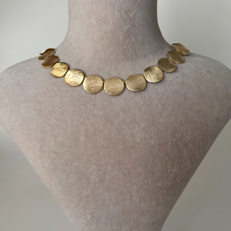 Sıralı Yuvarlak Gold Choker Kolye 