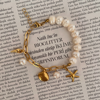 Deniz Yıldızı Charm İnci Bileklik