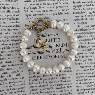 Gemici Kilit Sedef Çiçek İnci Bileklik