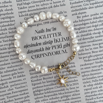 Sedef Kutup Yıldızı Karışık Boy İnci Bileklik