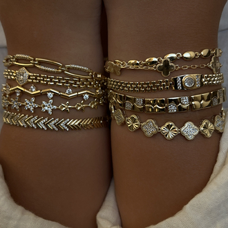 Gold Yonca Bileklik | VİP