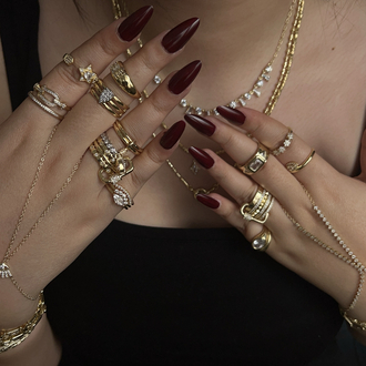 Gold Oval Yüzük | VİP 
