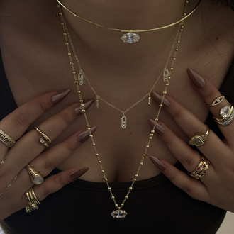 Gold Markiz Choker Kolye | VİP 