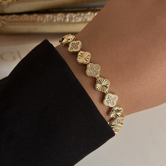 Gold Yonca Bileklik | VİP