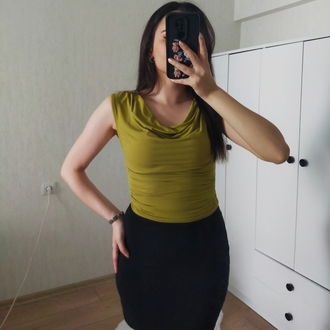 Yağ Yeşili Degaje Bluz 