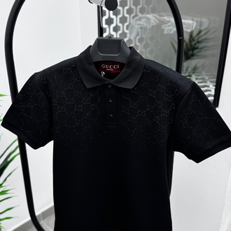 YENI SEZON-GUCCİ TAŞ DETAYLI POLO YAKA